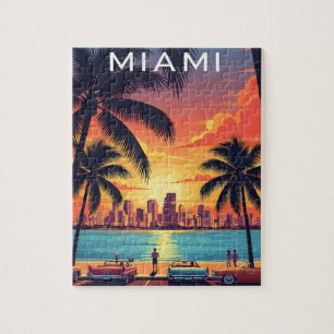 Puzzle Coucher de soleil sur la ligne d'horizon de Miami