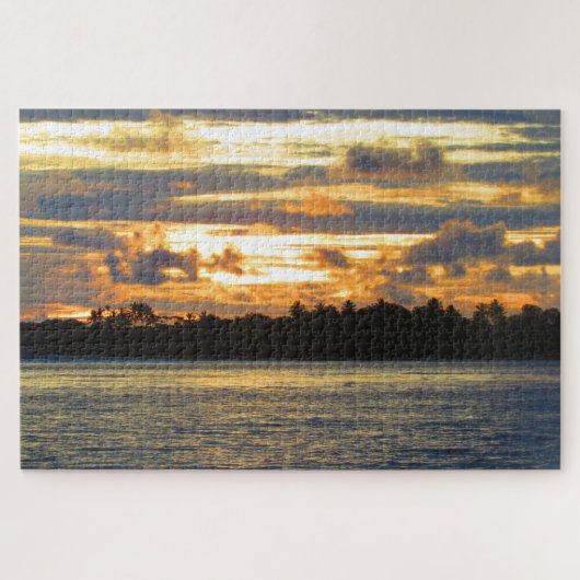Puzzle coucher de soleil sur la plage (Horizontal)