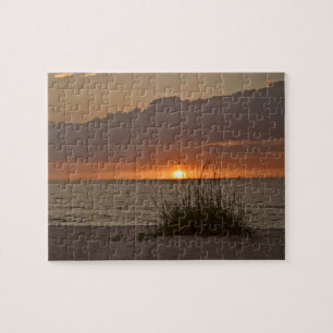 Puzzle Coucher de soleil sur la plage de la côte du Golfe
