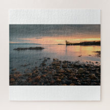 Coucher de soleil sur la plage de Salthill à Galwa