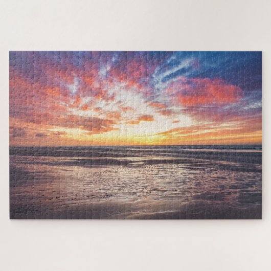 Puzzle Coucher de soleil sur la plage et la mer (Horizontal)