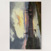 Puzzle Coucher de soleil sur la ville allemande de Dresde (Vertical)