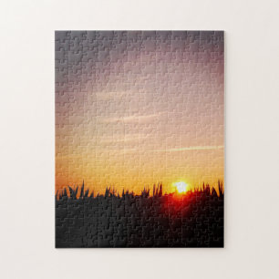 Puzzle Coucher De Soleil Sur Le Champ De Maïs