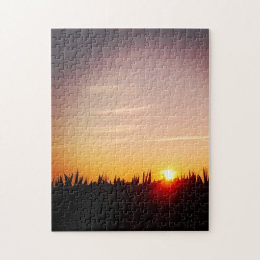 Puzzle Coucher De Soleil Sur Le Champ De Maïs (Vertical)