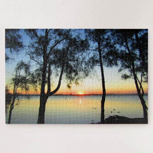 Puzzle coucher de soleil sur le lac (Horizontal)