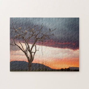 Puzzle Coucher de soleil sur le marais de Kandheri avec d