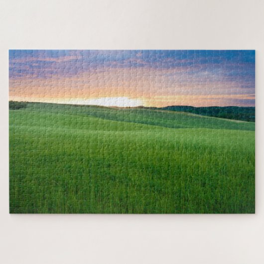 Puzzle Coucher de soleil sur les champs en Toscane (Horizontal)
