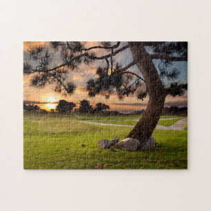 Puzzle Coucher de soleil sur un terrain de golf