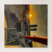 Puzzle Coucher De Soleil Sur Une Ferme De L'Alberta (Horizontal)