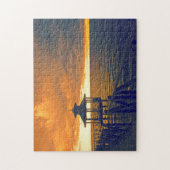 Puzzle Coucher de soleil sur une plage en Jamaïque. (Vertical)