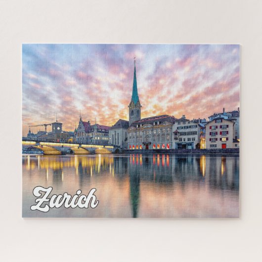 Puzzle Coucher de soleil sur Zurich, Suisse (Horizontal)