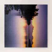 Puzzle Coucher de soleil surplombant un lac (Horizontal)