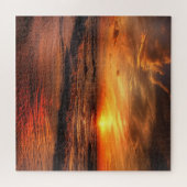 Puzzle Coucher de soleil vague océanique feu (Horizontal)