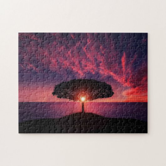 Puzzle Coucher de soleil violet (Horizontal)