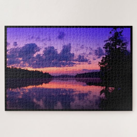 Puzzle Coucher de soleil violet paisible (Horizontal)