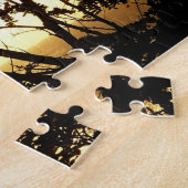 Puzzle Coucher du soleil à travers les arbres I Photograp (Côté)