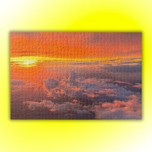 Puzzle Coucher du soleil à travers les nuages orange et j