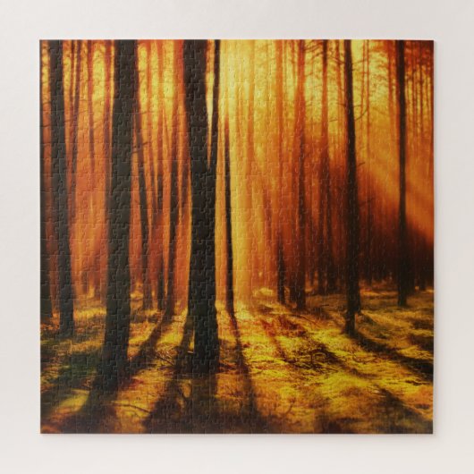 Puzzle Coucher du soleil dans la forêt (Vertical)
