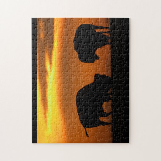 Puzzle coucher du soleil de bison (Vertical)