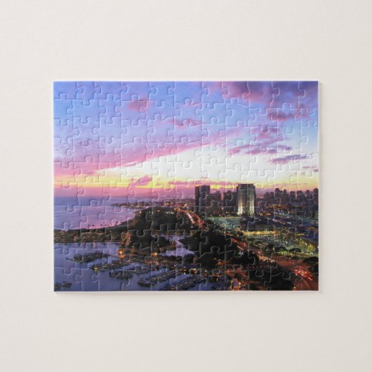 Puzzle Coucher du soleil d'Hawaï de paysage urbain de (Horizontal)