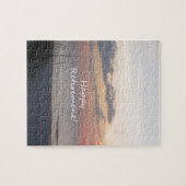 Puzzle Coucher du soleil heureux de plage de retraite (Horizontal)