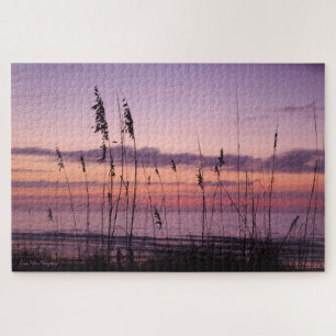 Puzzle Coucher du soleil pourpre sur la plage