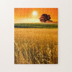 Puzzle Coucher du soleil rouge sang