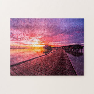 Puzzle Coucher du soleil sur la station de vacances de