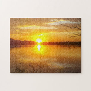 Puzzle Coucher du soleil sur un lac