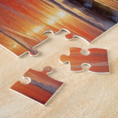 Puzzle Coucher Rouge Océan Peinture de paysage marin (Côté)