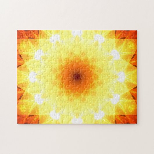 Puzzle Couchers de soleil dorés lumineux Mandala (Horizontal)