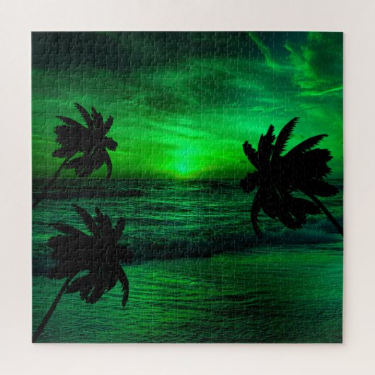 PUZZLE COUCHERS DE SOLEIL VERTS PAYSAGE OCÉANIQUE (Vertical)
