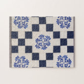 Puzzle Couette bleue et blanche (Horizontal)