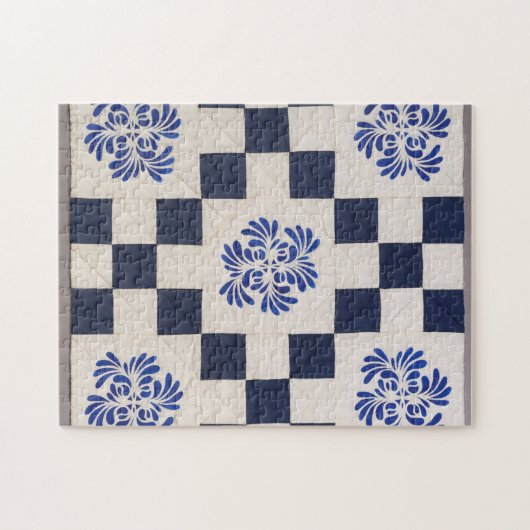 Puzzle Couette bleue et blanche (Horizontal)
