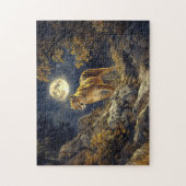 Puzzle Cougar in the Moonlight Wildlife Art (Vertical)