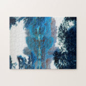 Puzzle Couleur bleue affectée cool, nature unique, lac (Horizontal)