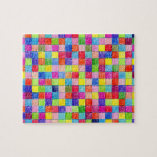 Puzzle Couleur Colorée En Papier Graphique Carré Motif
