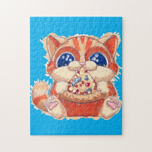 Puzzle Couleur de pizza pour manger des chats (Vertical)