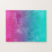 Puzzle Couleur d'eau abstraite turquoise rose (Horizontal)