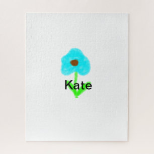 Puzzle Couleur d'eau bleu vert ajouter votre nom texte pe