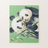 Puzzle Couleur d'eau douce Panda Bear & Baby (Vertical)