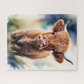 Puzzle Couleur d'eau douce Peinture d'une vache des Highl (Horizontal)