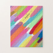 Puzzle Couleur Diagonale, Nom, Peinture Abstraite (Vertical)