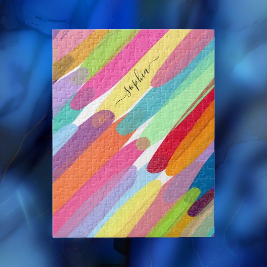 Puzzle Couleur Diagonale, Nom, Peinture Abstraite