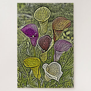 Puzzle Couleur gravée Calla Lillies