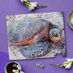 Puzzle Couleur Hawaii Honu Sea Turtle Photo Élégante<br><div class="desc">Les tortues de mer savent certainement se détendre au soleil. Retournez aux brises chaudes des îles Hawaiiennes chaque fois que vous passez du temps à travailler sur ce magnifique, magnifique, coloré honu tortue de mer gros plan photo puzzle. Fait un grand cadeau pour quelqu'un spécial! Vient dans une boîte cadeau...</div>