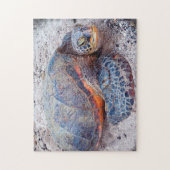 Puzzle Couleur Hawaii Honu Sea Turtle Photo Élégante (Vertical)