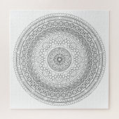 Puzzle Couleur Mandala v3 ronde noir et blanc (Horizontal)