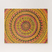 Puzzle Couleur Orange Mandala Art Original Difficile (Horizontal)