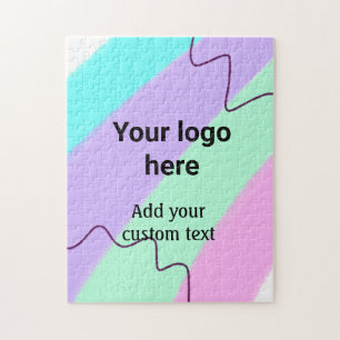 Puzzle Couleur pastel simple ajoutez votre logo texte per